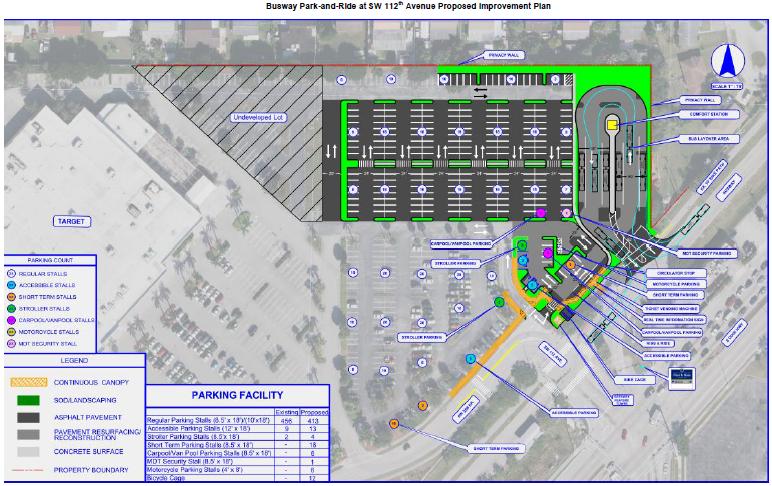 Park-and-Ride Lot at South Miami-Dade Busway and SW 112 th Avenue DTPW is currently leasing approximately 454 parking spaces on an existing surface lot located at