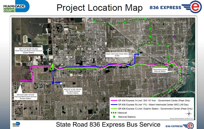 51 Miami Dade County Department of Transportation and Public Works Public Transportation Improvements East-West Corridor (Flagler Bus Rapid Transit - BRT) The East-West Corridor in 2002 was
