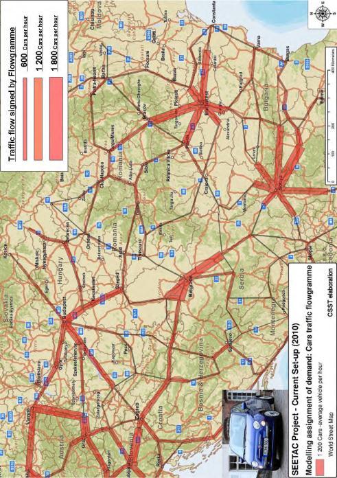 network show that the Italian, Austrian and Slovenian main road networks are loaded with more than 1.200-1.500 cars per hour, in both directions.