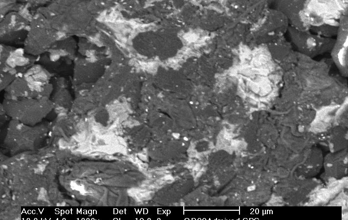 5.1.2 Product obtained from powder mixed using a turbular mixer and hot pressed by SPS. Si (white phase) iamond (black) SiC (grey) Fig 5.