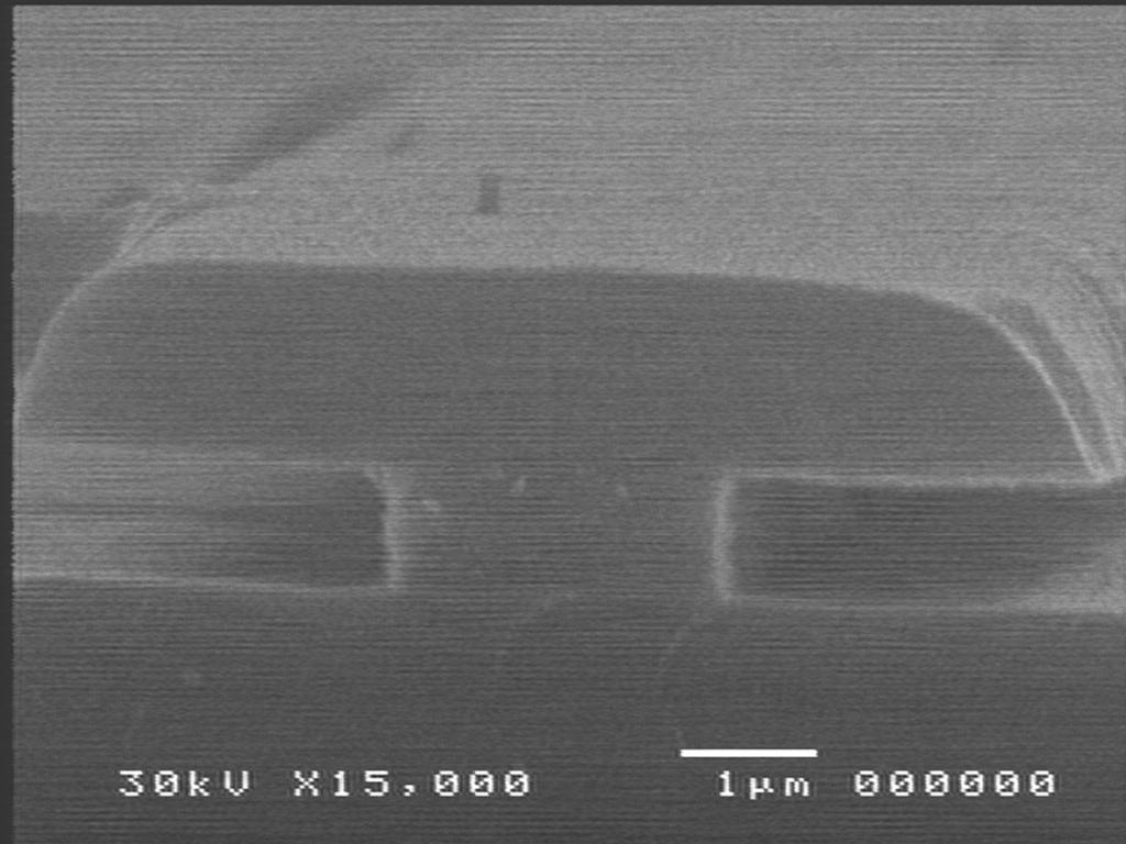76 In the beginning of the thinning stage, a characteristic concave etch profile frequently can be observed, see Figure 4a, where the results for a 1µm thick Si-poly film etching are shown.