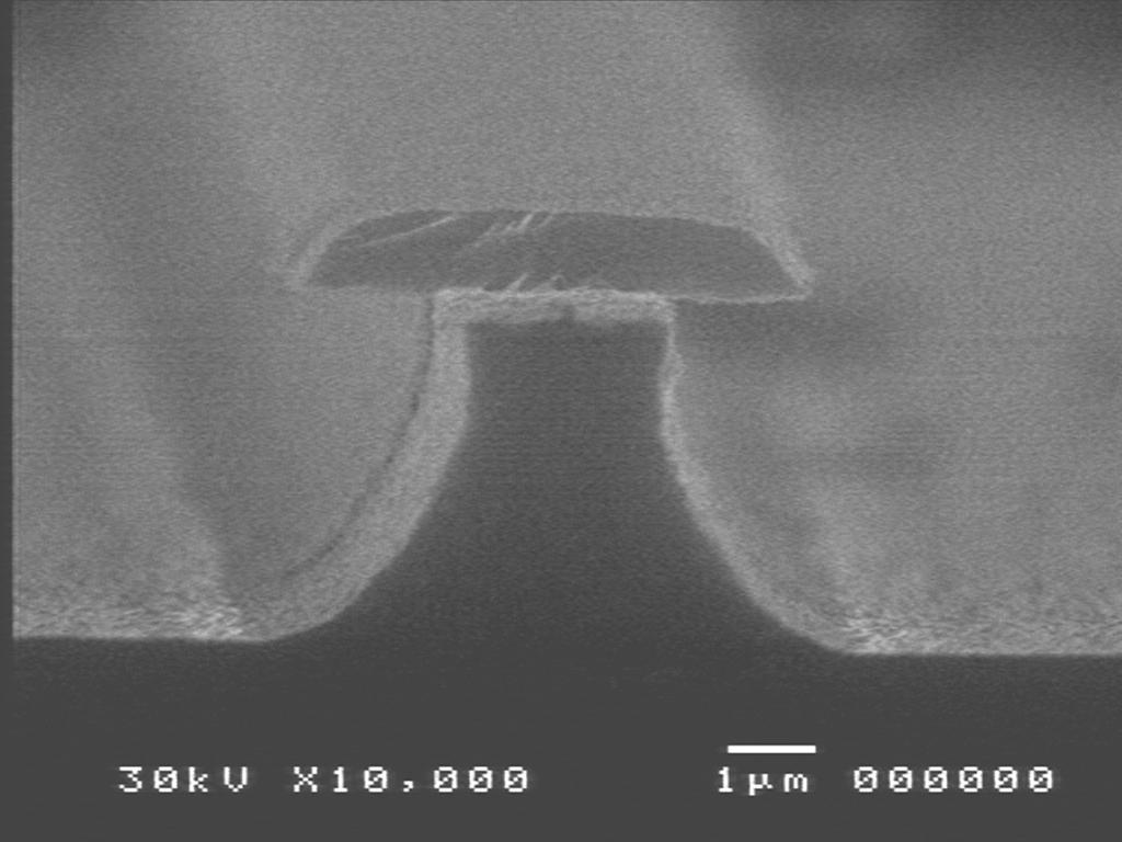 (d) (e) Figure 6. SEM images of the polysilicon profile after etching.