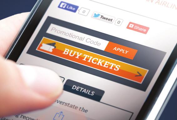 From the event page, a customer can add a ticket to their shopping cart in as few as three clicks.