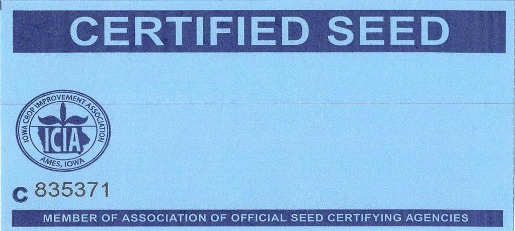 CERTIFIED SEED GROWN IN MAINE GROWER 641 APPROVED CONDITIONER 554 D.