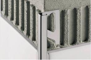 - SPECIALTY PRODUCT (RECOMMENDED) PRODUCT OPTION 5: EDGE / CORNER WRAP - SQUARE Finishing mounted beneath tile, within bed of mortar For use in following application scenarios: 1.