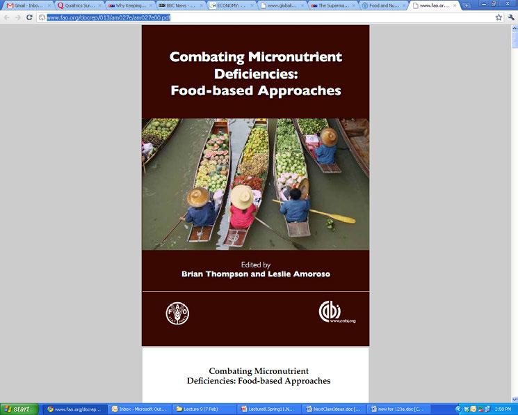 2011 FAO Report Food-based Approaches Fortification