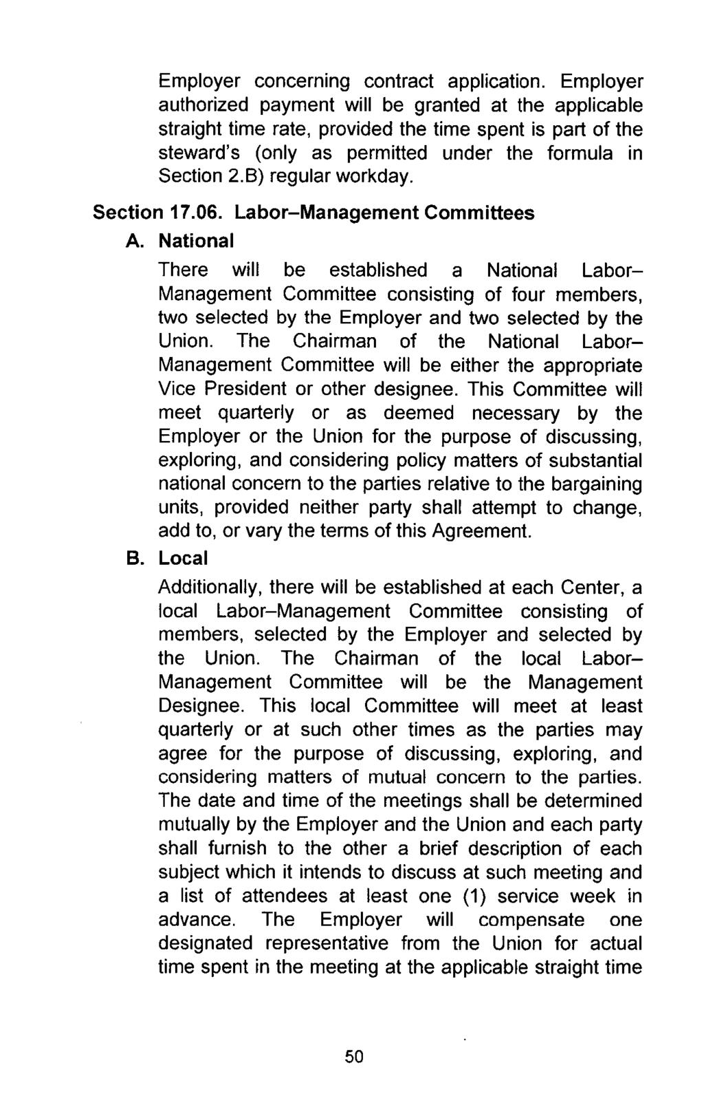 Employer concerning contract application.