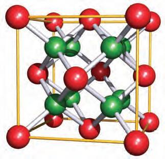 The fluorite (CaF 2 ) lattice Each cation is 8-coordinate and each anion 4- coordinate; six of the Ca 2+ ions are shared between two unit cells and the