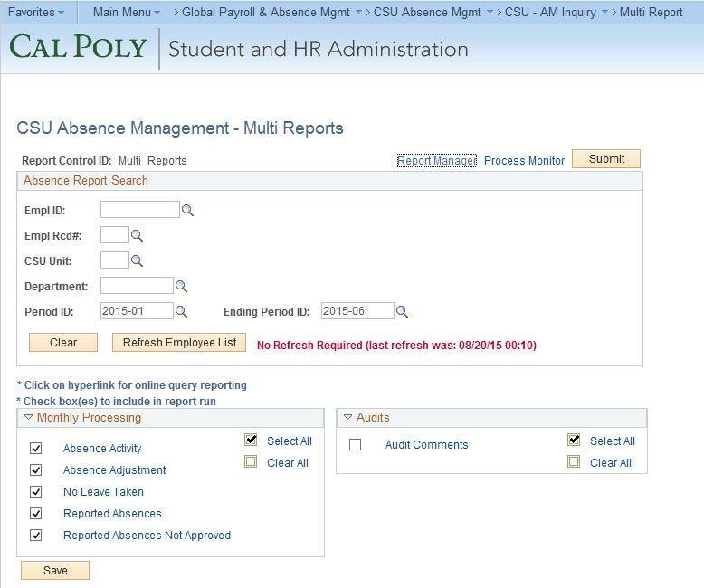 Absence Management Reports 5 Running Reports Employees you can report on is based on