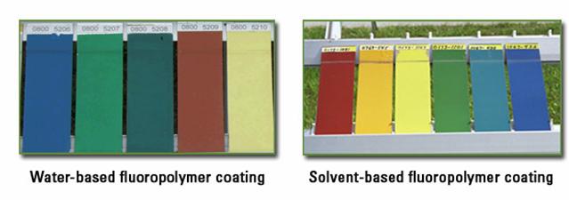 Focus on Fluoropolymer-based Coatings Water-based Versus Solvent-based PVDF Fluoropolymer Coatings Since 1965, PVDF fluoropolymer coatings were restricted to solvent-based, factory-applied systems.