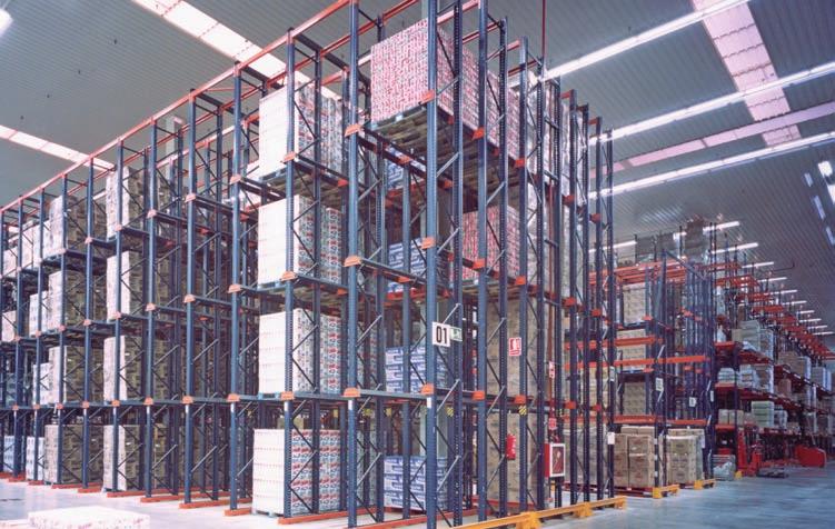 4,200 Capacity: 383 pallets per level (200 pallets on drive-in system and 183