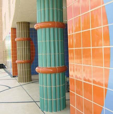 Successful performance of exterior glazed brick walls can be ensured by using vented drainage wall systems that allow water to evaporate from the unglazed back surface of the brick, as well as