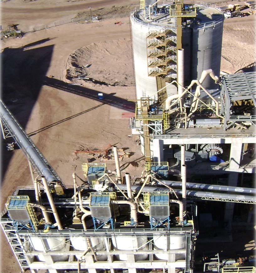 INDUSTRIAL ACCESSORIES COMPANY A bucket elevator feeds the Cement Silo at a design rate of 180 ton/hr The silo has a mixing silo process discharge