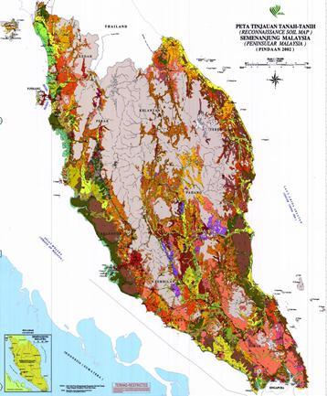 Distribution of suitable soil Peninsular Malaysia Physical area