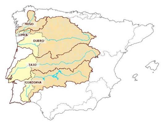 Spanish-Portuguese basins Trans-boundary basins in Spain and Portugal represent 46% of the Iberian mainland surface.