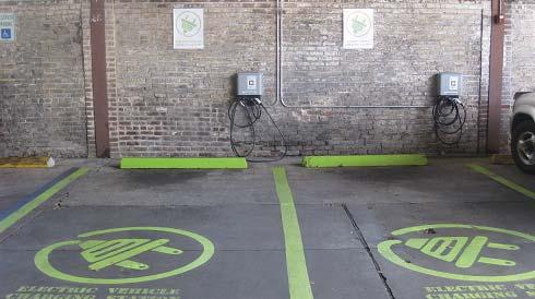 parking for electric & carpool vehicles, more covered bike storage, integrated pedestrian & bike