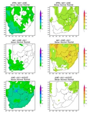 Rainfall Forecasts (SAWS / GFCSA) Weather Outlook (March May 2017) - Normal to below normal rainfall is expected over the Western-Cape for autumn and early winter.