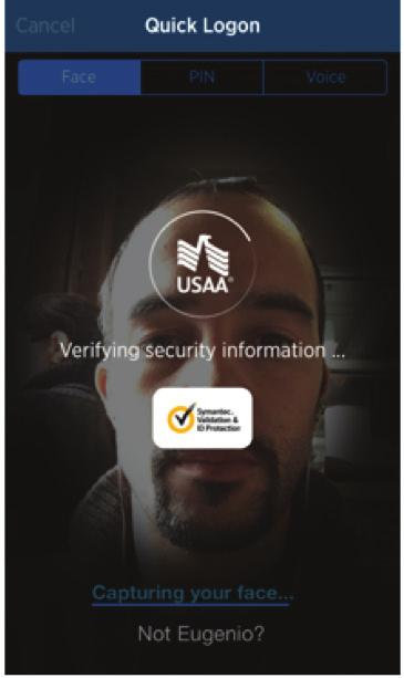 PART ONE Log In Process INNOVATION HIGHLIGHT: USAA Biometric identification is an advancement both consumers and the financial services industry are watching with great interest and anticipation of