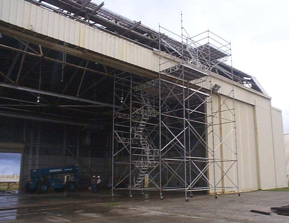 Access Where a builtin ladder is part of a scaffold system,