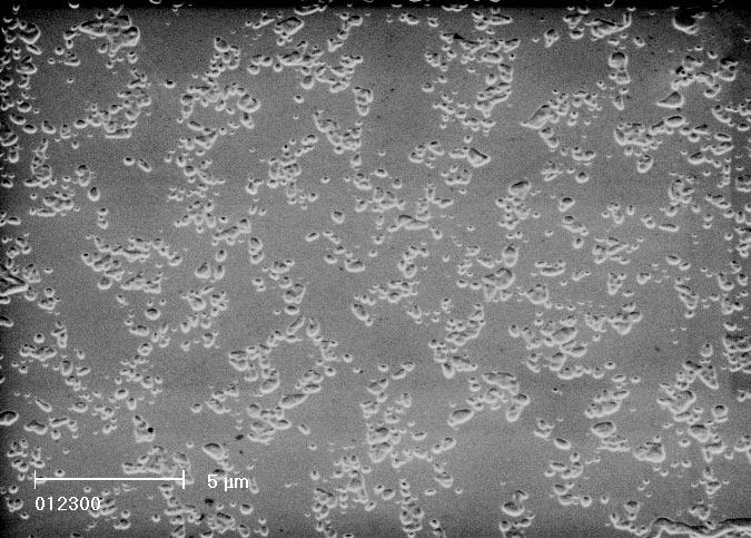Figure 5 SEM image of GaN film, grown at 750 C, which has been