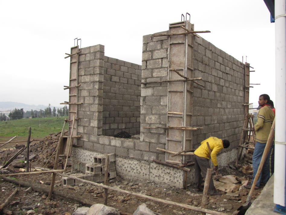 Figure 11. Preliminary construction of landfill gas flaring station. Source: Stratus Consulting.
