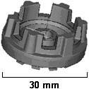 2 Computer aided design image of Dyson clutch housing resolved by modifying the alloy in the furnace by degassing. The aluminium was degassed by bubbling nitrogen through the molten alloy.