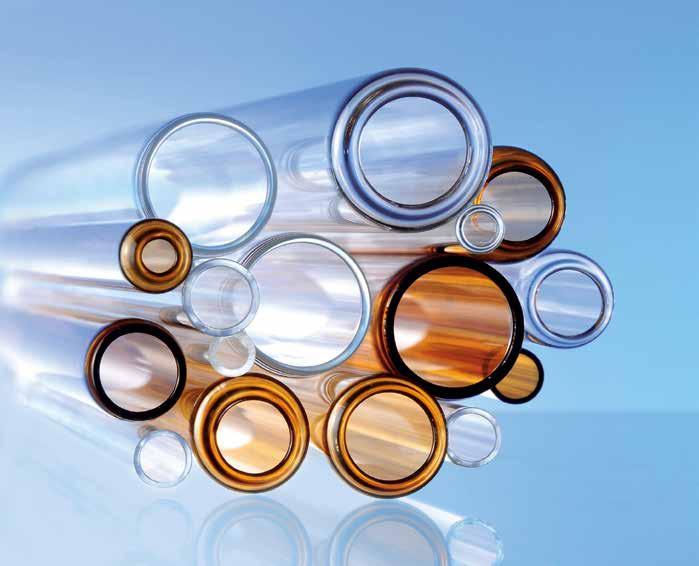 and amber borosilicate glass tubing of best hydrolytic quality.