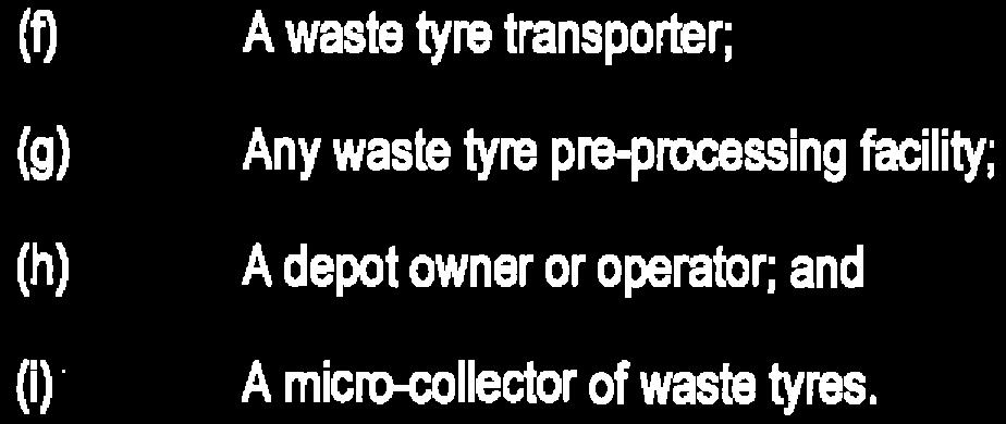 Reuse, recycling and recovery of waste tyres Any person operating a waste tyre management plan or the Bureau in terms of regulation 13(1) must first consider reusing or recycling waste tyres before