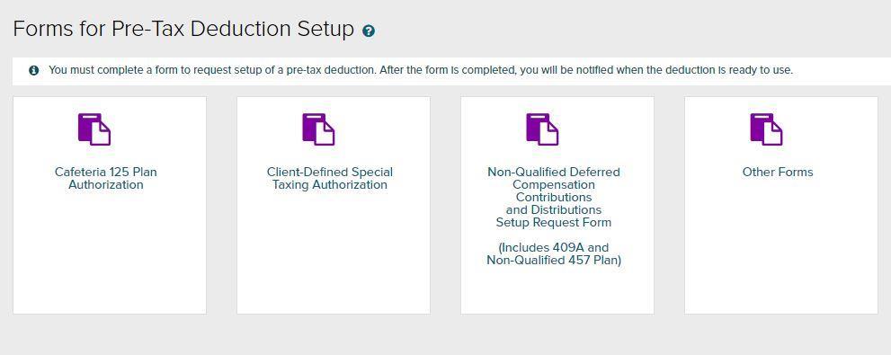 Pre-Tax Deduction Setup Add pre-tax deductions without calling