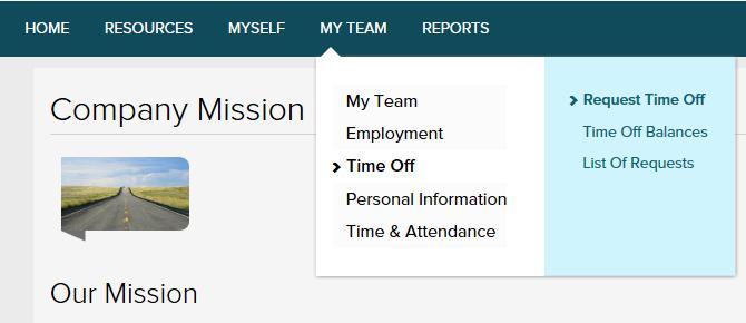 Accessing My Team Time Off Requests To view and process time