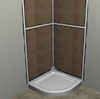 tray Standard shower cubicles Shower over bath applications Offers a more secure seal than an upstand shower tray With