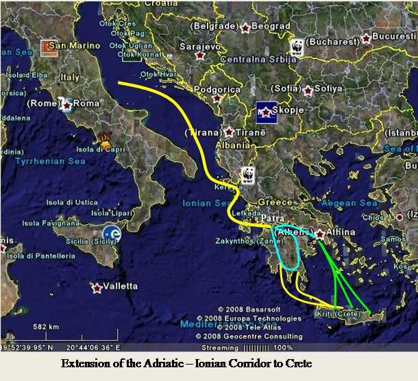 Extension of the Adriatic-Ionian ferry corridor from