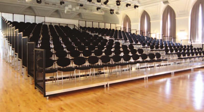 stages, choir risers, tiered stages, tiered seating and catwalks etc.
