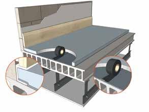 Foam Flanking Strip is scored for ease of use Acoustic Overlay Matting System for timber and concrete floors Impactalay Plus: two acoustic layers of barrier mat with a resilient chip foam core