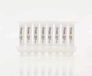 RoboColumns For HTPD work, Praesto resins are available in RoboColumn volumes of 8 x 200 μl and 8 x 600 μl.