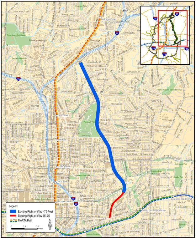 Feasibility Assessment Right-of-Way Availability Unused Railroad ROW Exceeds 75 North of Freedom Pkwy South of Freedom Pkwy ROW is Only 65 to 75 - may
