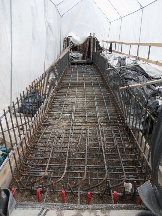 Concrete delivered for this pour was within specification, and temperatures were maintained within the specified range after placement to ensure a suitable concrete curing.