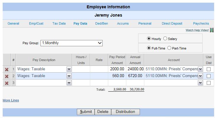 Employees *Added Full-Time and Part-Time Options *Updated the Pay Data Tab to Allow Three Decimal