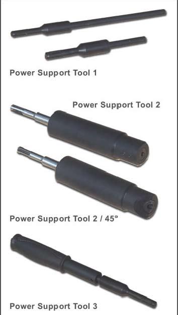 Matrix-Power Support Tool Pointing Gun Kit Power Support Tool 1 Power Support Tool 1 is equipped with a SDS tool holding fixture for standard percussion drills and hammer-drills.