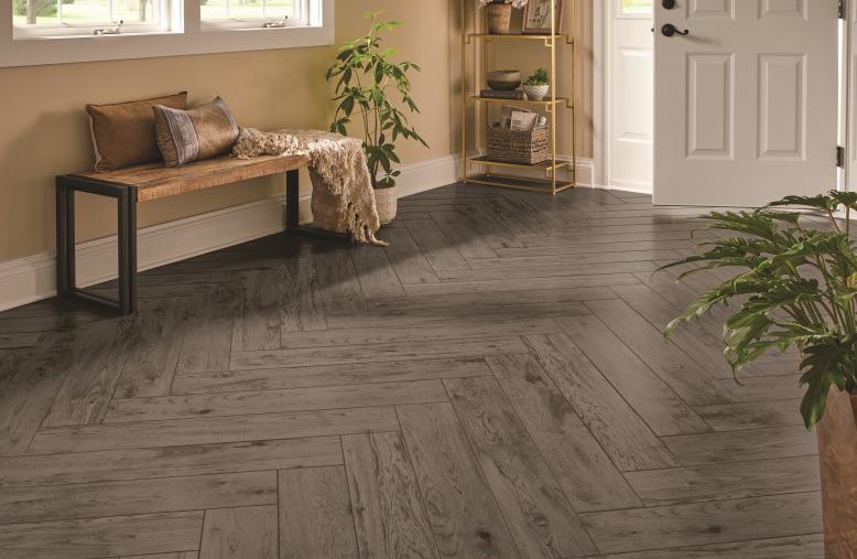 Miles of Trail D0009 Gateway Gray, Grout B2 Smoke (6 x 36 plank shown in herringbone pattern) The benefits of