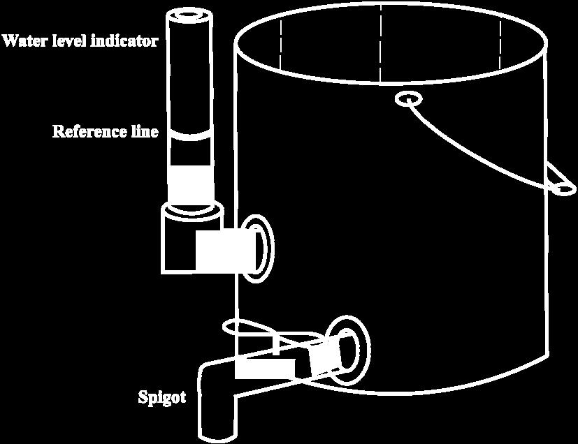The bucket was filled with seawater to a reference line on the water level indicator, then the sponge transplant was introduced into the bucket.
