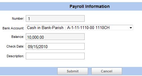 Payroll Process Create a New Payroll Process We will now run our payroll and create checks. You may only have one payroll open at a time.