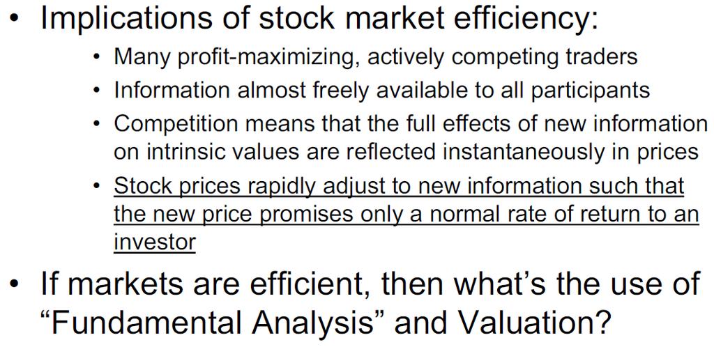 Market Efficiency and the Role