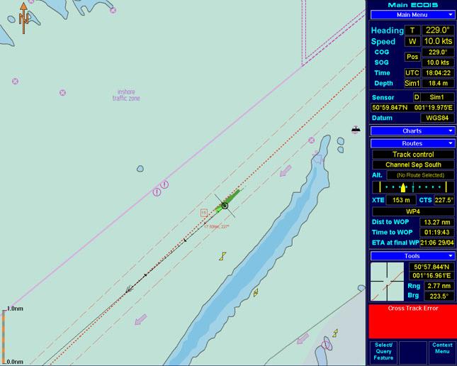 It also provides a excellent check on the status of position fixing aids as radar visible coastlines can be easily matched to the chart data to give an immediate integrity check.