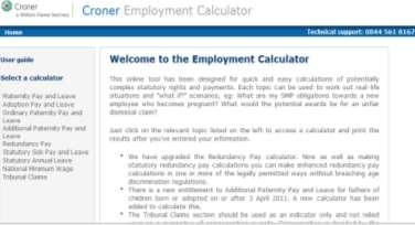 Select the appropriate calculator to work out maternity pay,