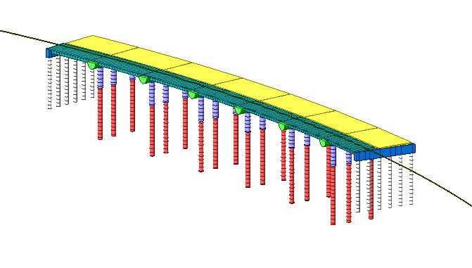 Case Study 2 North Wales Viaduct 3D MIDAS model of rail and structure developed Rail and structure connected