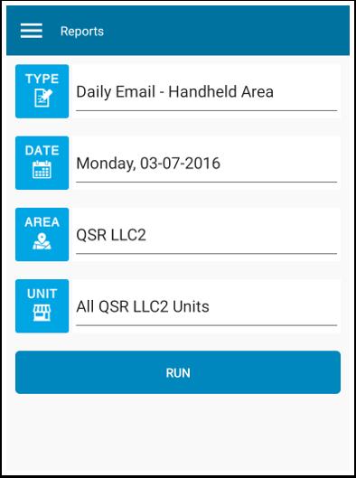 Top Emailed Report Subscriptions Daily Email - Handheld Area The Daily Email-Handheld Area Report offers a snapshot of your most crucial numbers, including labor