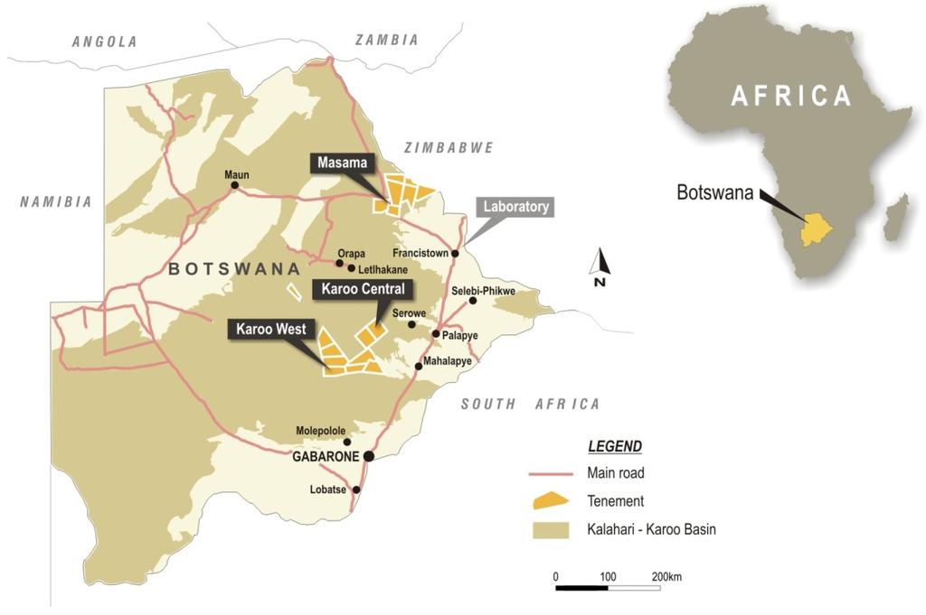 CURRENT PROJECTS BOTSWANA Extensive exploration and testing program has allowed Tlou Energy to high grade project areas and move to the next phase of evaluation Wells drilled; Core holes: 30 from