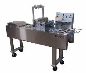 TRAY SEALERS Designed for continuous use, AmeriPak s Filled Tray Sealers offer tool free changeover, interchangeable pallets, dual lane capability, thermocouple temperature controls, film widths to