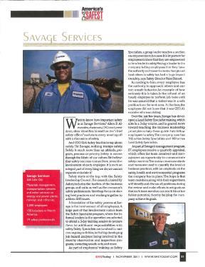Nothing Trumps Safety at Savage Safety is a core value at Savage Focus on hiring